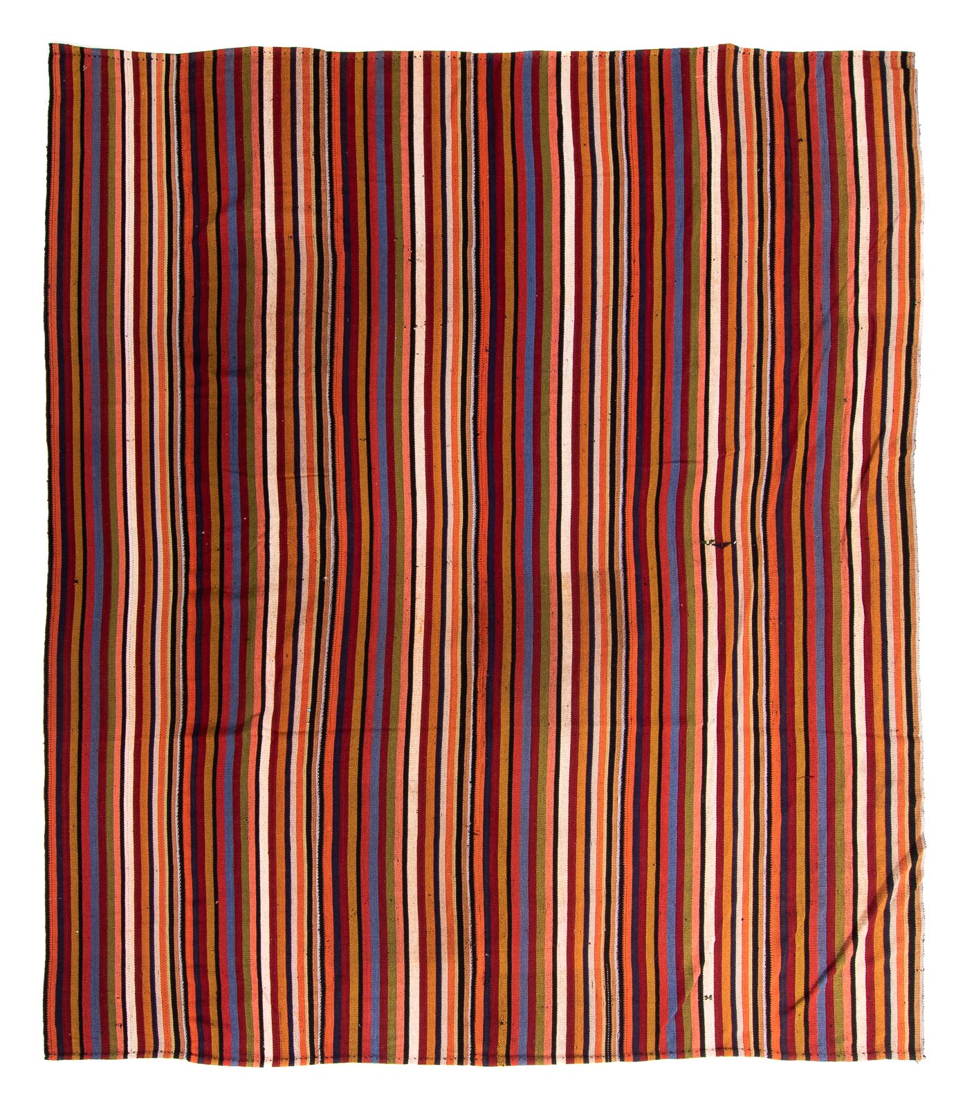 Kelim-tæppe - gammelt - 260 x 215 cm - flerfarvet