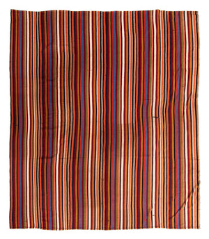 Kelim-tæppe - gammelt - 260 x 215 cm - flerfarvet
