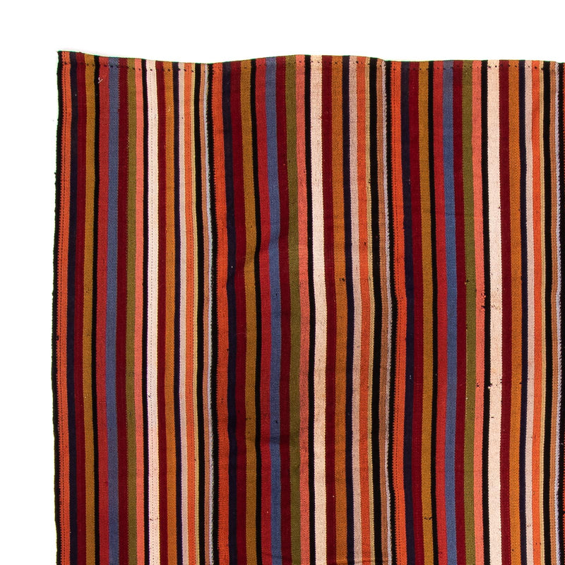 Kelim-tæppe - gammelt - 260 x 215 cm - flerfarvet