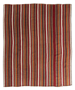 Kelim-tæppe - gammelt - 250 x 210 cm - flerfarvet