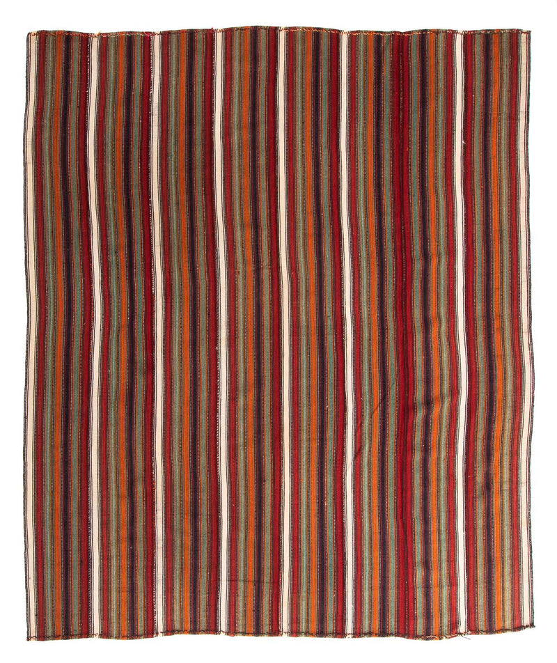 Kelim-tæppe - gammelt - 250 x 210 cm - flerfarvet