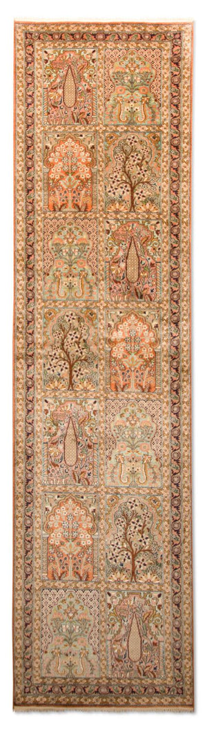 Løber Silketæppe - Kashmir Silk - 305 x 80 cm - flerfarvet