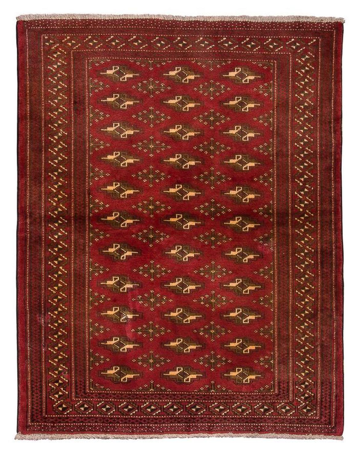 Turkaman-tæppe - 123 x 95 cm - rød