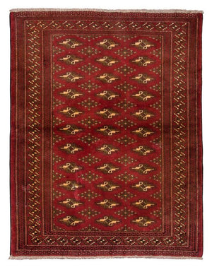 Turkaman-tæppe - 123 x 95 cm - rød