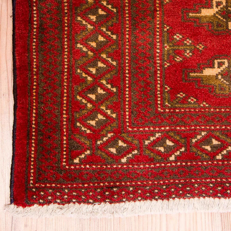 Turkaman-tæppe - 123 x 95 cm - rød