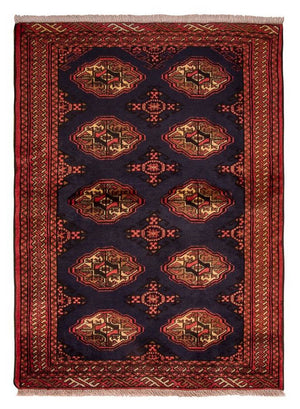 Turkaman-tæppe - 134 x 99 cm - mørkeblå