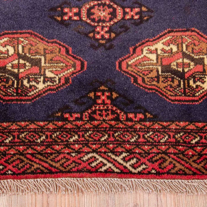 Turkaman-tæppe - 134 x 99 cm - mørkeblå