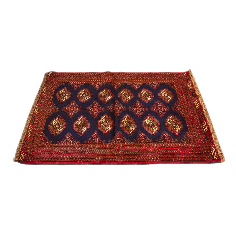 Turkaman-tæppe - 135 x 103 cm - mørkeblå