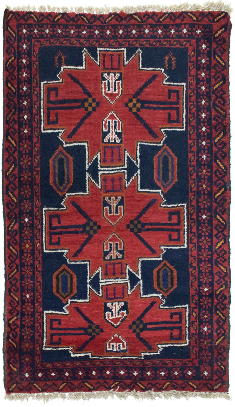 Baluch-tæppe - 122 x 77 cm - rød