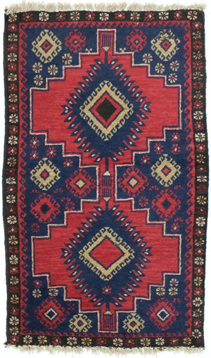 Baluch-tæppe - 128 x 81 cm - rød