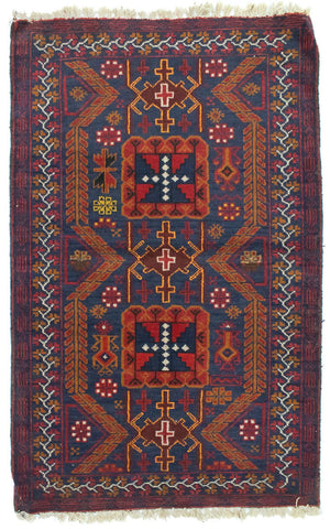 Baluch-tæppe - 138 x 84 cm - blå