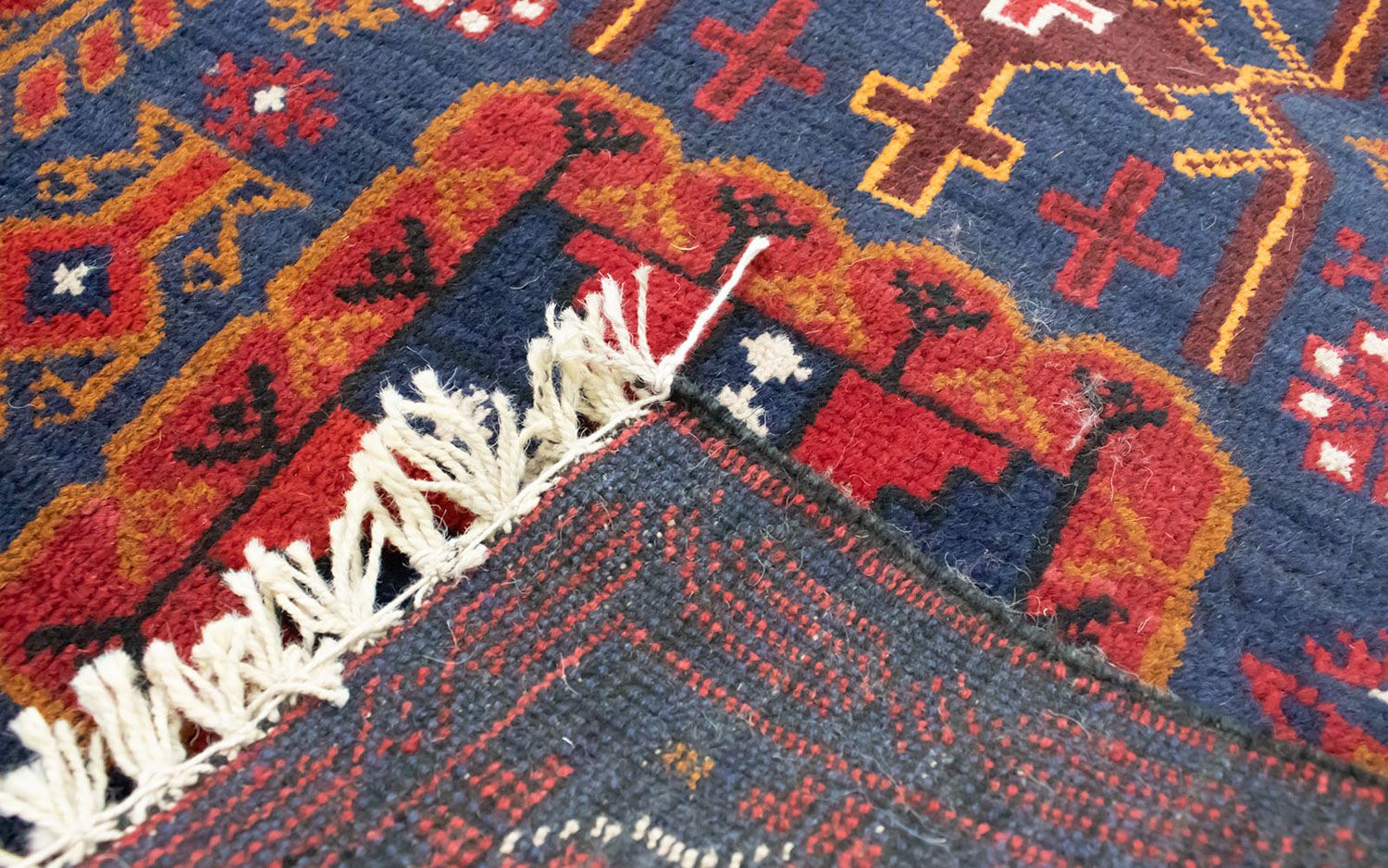 Baluch-tæppe - 138 x 84 cm - blå