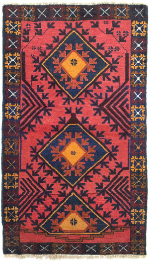 Baluch-tæppe - 140 x 82 cm - rød