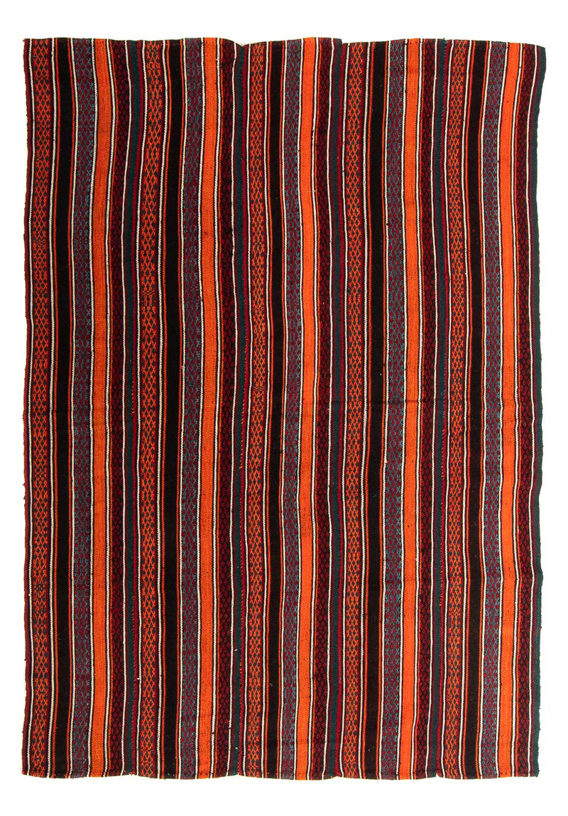 Kelim-tæppe - gammelt - 220 x 155 cm - flerfarvet