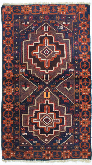 Baluch-tæppe - 134 x 79 cm - blå