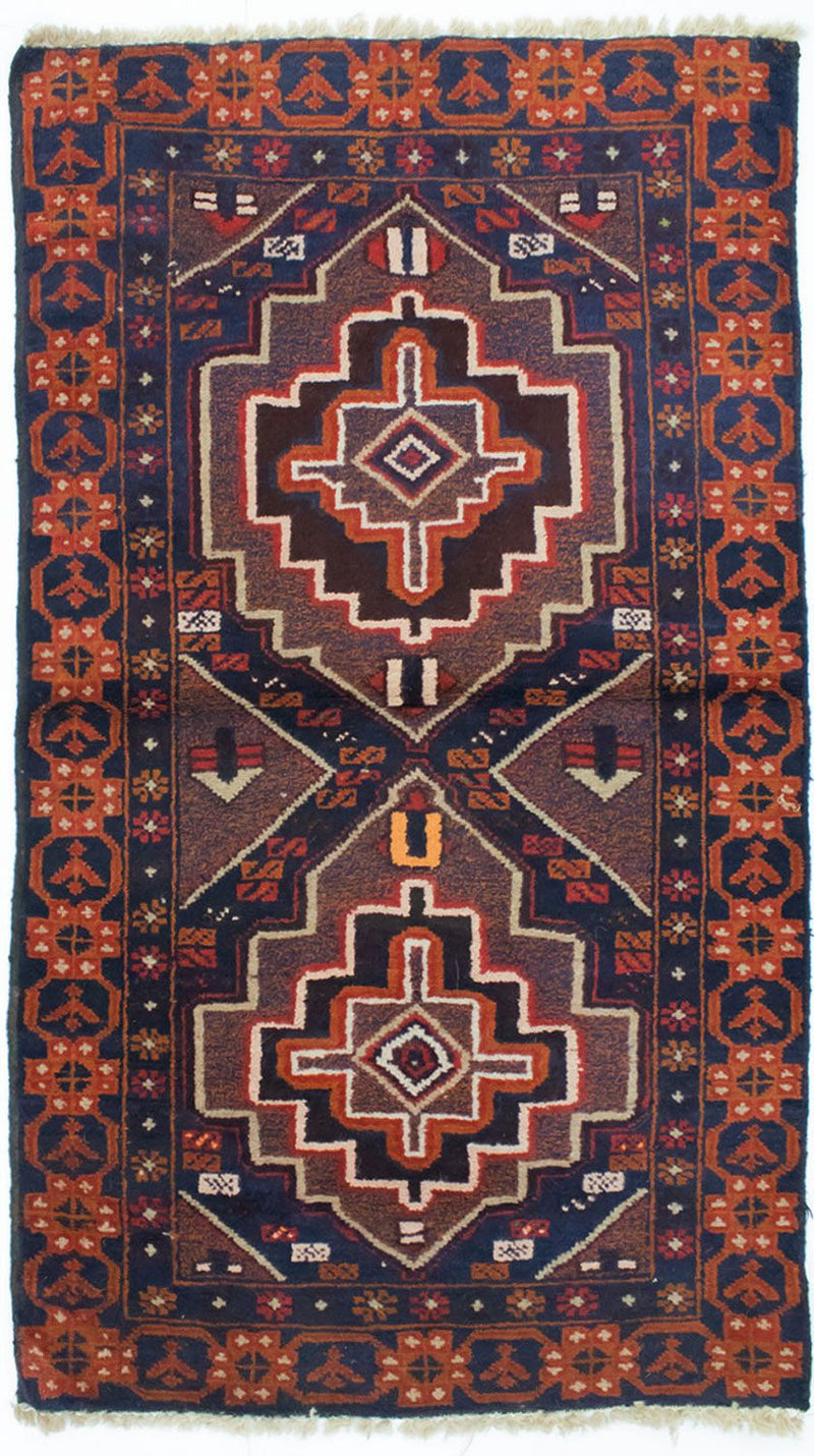 Baluch-tæppe - 134 x 79 cm - blå