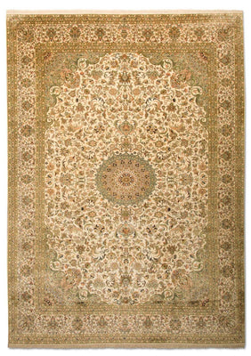 Silketæppe - Kashmir Silk - 314 x 213 cm - beige