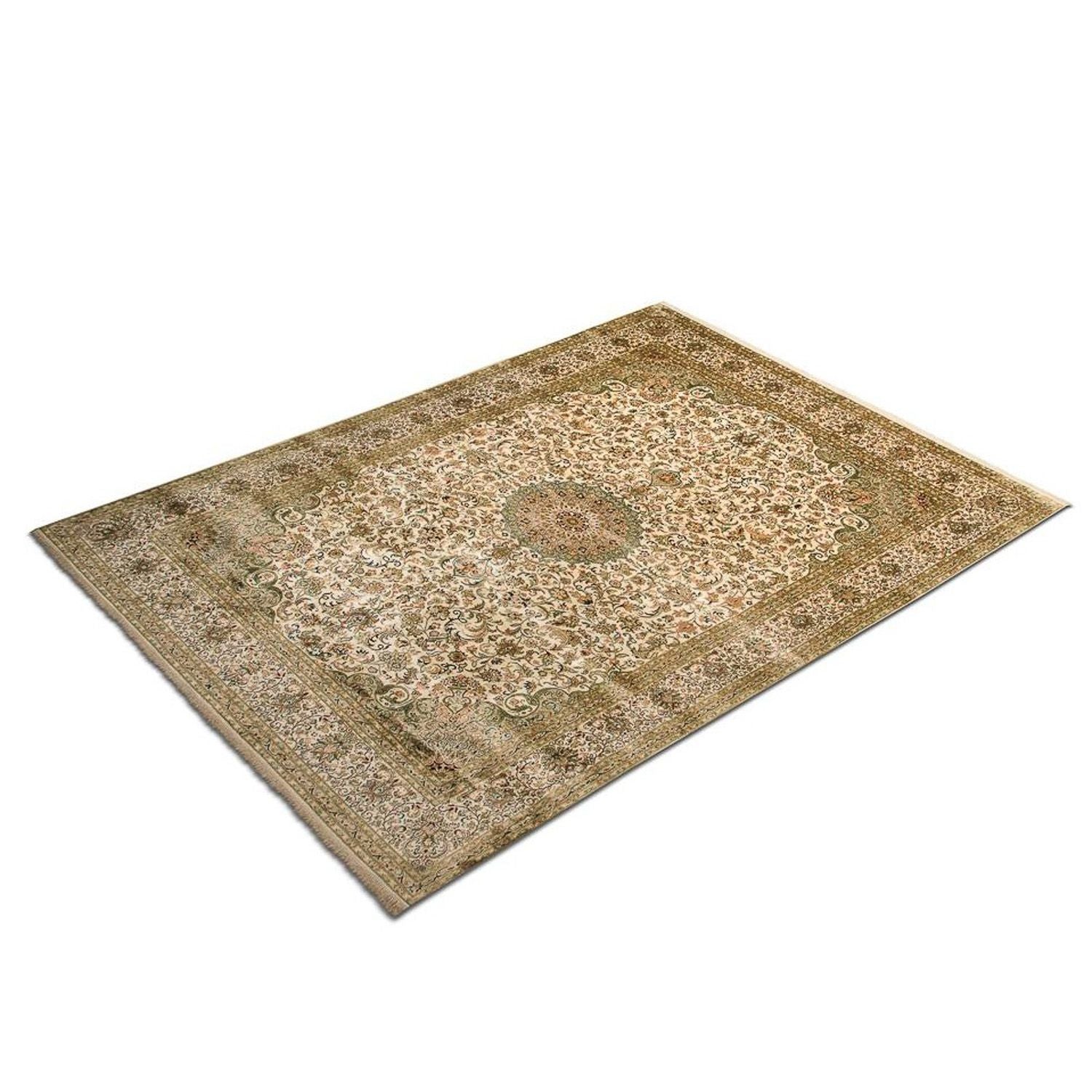Silketæppe - Kashmir Silk - 314 x 213 cm - beige