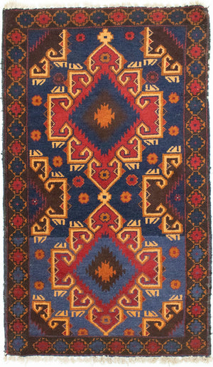 Baluch-tæppe - 130 x 74 cm - blå