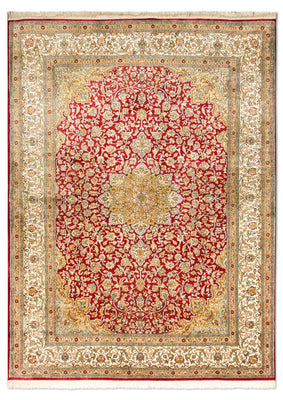 Silketæppe - Kashmir Silk - 216 x 153 cm - rød