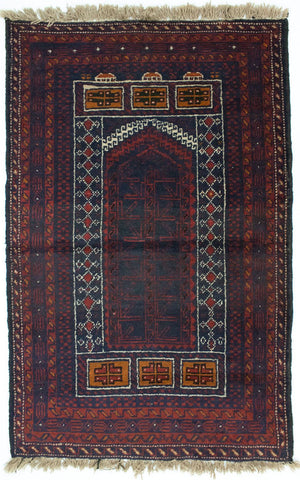 Baluch-tæppe - 139 x 84 cm - flerfarvet