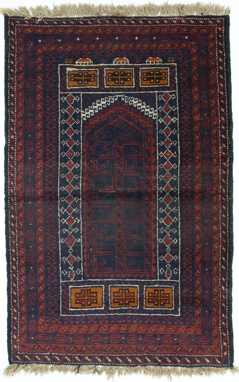 Baluch-tæppe - 139 x 84 cm - flerfarvet