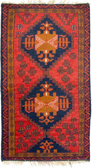 Baluch-tæppe - 129 x 74 cm - rød