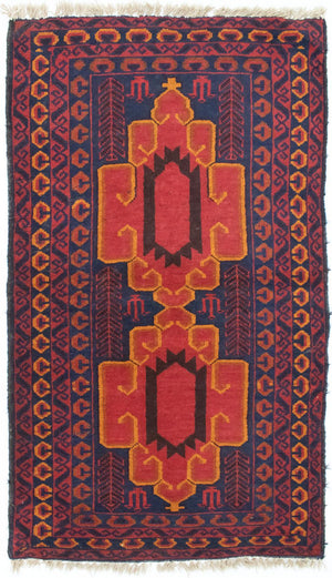 Baluch-tæppe - 138 x 78 cm - blå