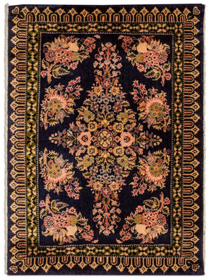 Persisk tæppe - Keshan - 98 x 70 cm - mørkeblå