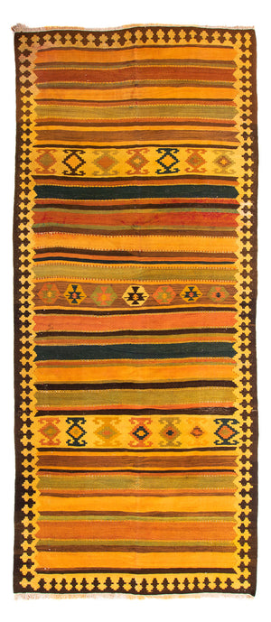 Løber Kelim-tæppe - gammelt - 355 x 160 cm - flerfarvet