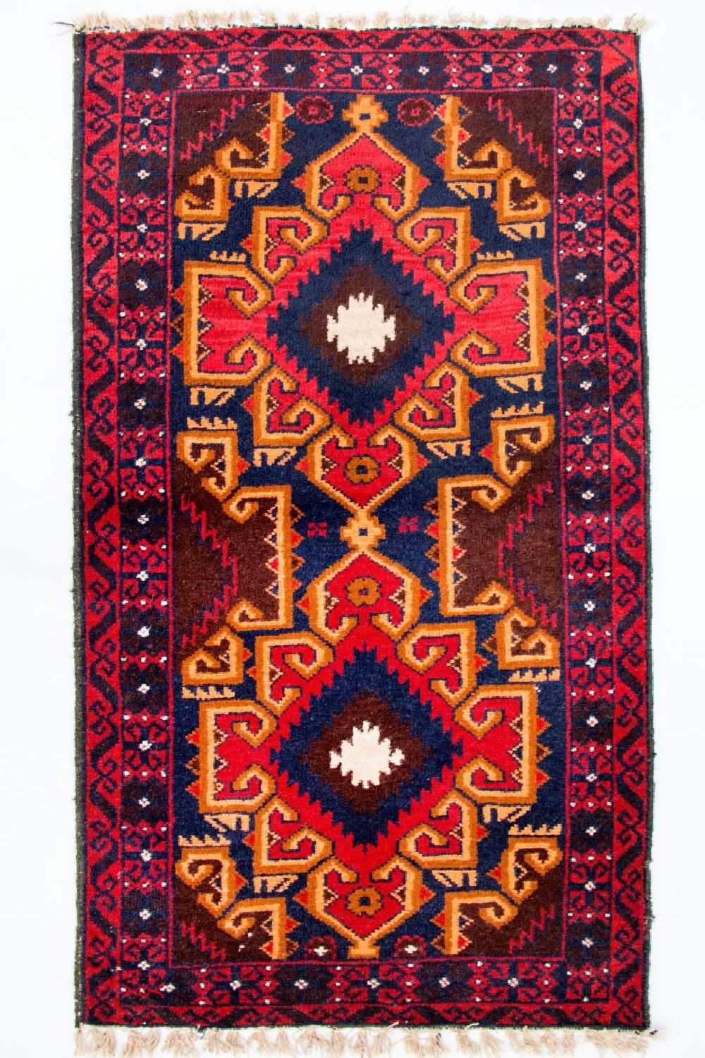Baluch-tæppe - 135 x 73 cm - flerfarvet