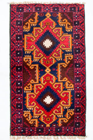 Baluch-tæppe - 135 x 73 cm - flerfarvet