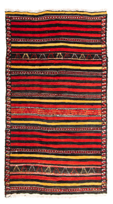 Kelim-tæppe - gammelt - 245 x 135 cm - flerfarvet