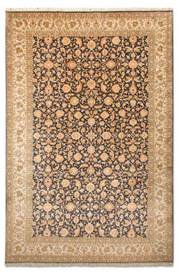 Silketæppe - Kashmir Silk - 285 x 183 cm - mørkeblå