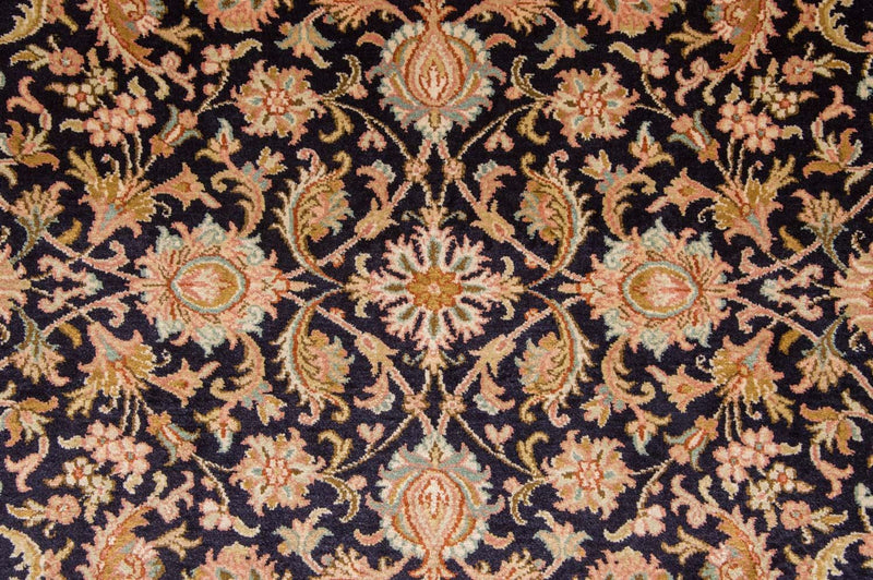 Silketæppe - Kashmir Silk - 285 x 183 cm - mørkeblå