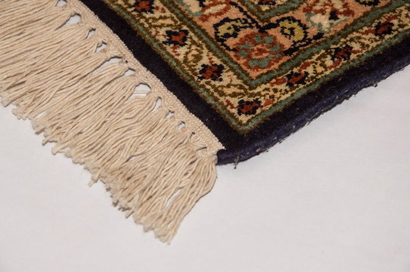 Silketæppe - Kashmir Silk - 285 x 183 cm - mørkeblå