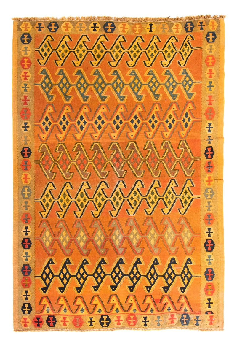 Kelim-tæppe - gammelt - 250 x 180 cm - flerfarvet