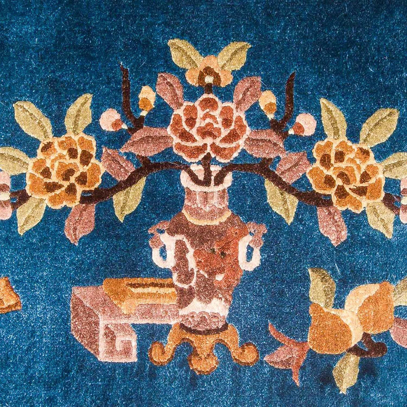 Silketæppe - China Silk - 122 x 69 cm - mørkeblå