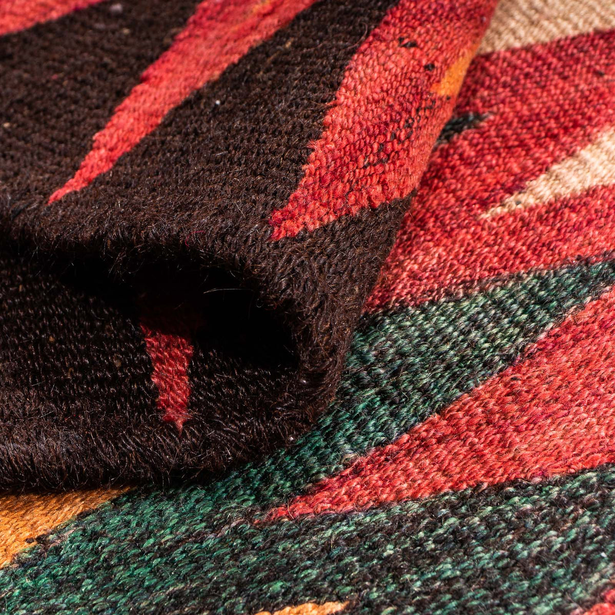 Kelim-tæppe - gammelt - 130 x 90 cm - flerfarvet