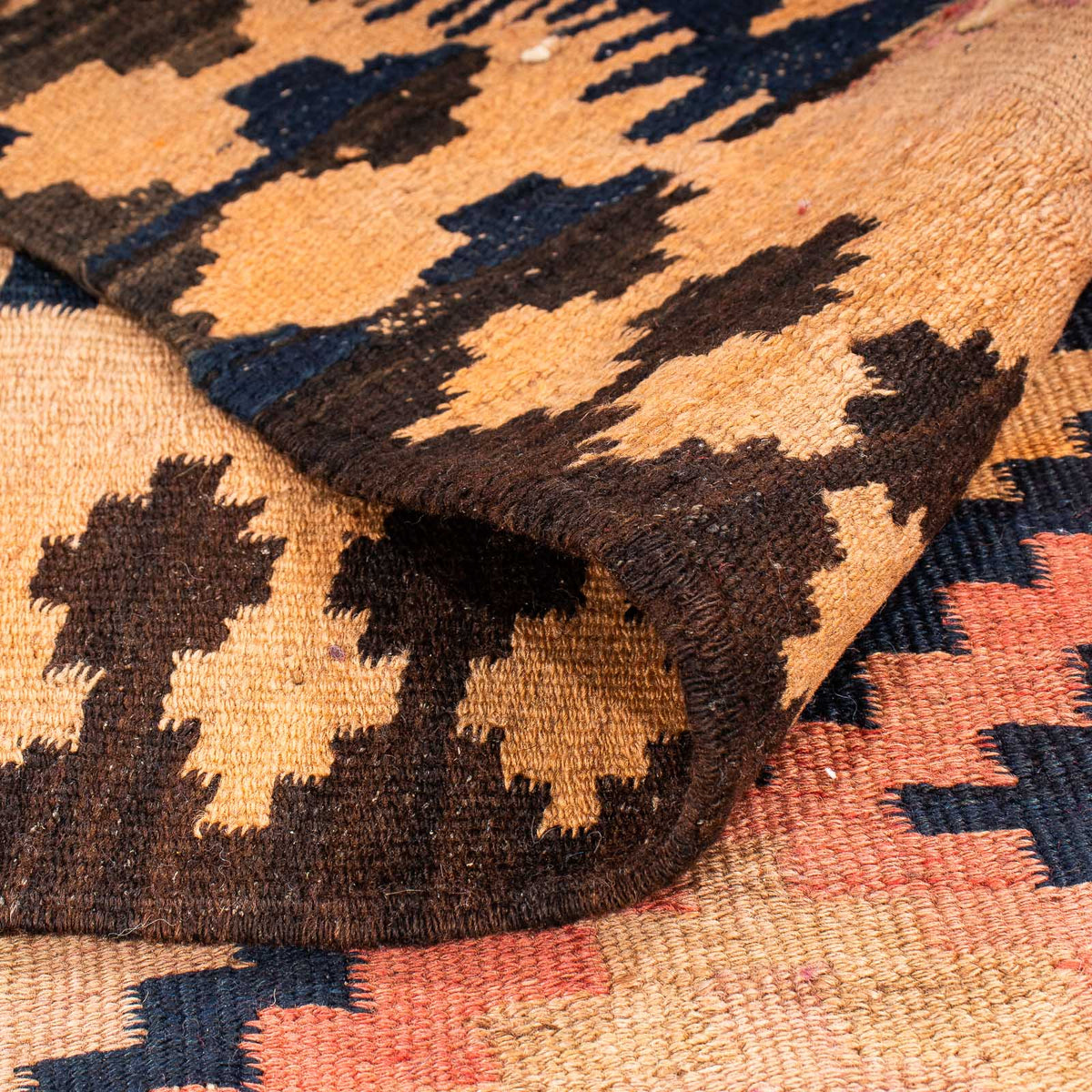 Løber Kelim-tæppe - gammelt - 330 x 145 cm - flerfarvet