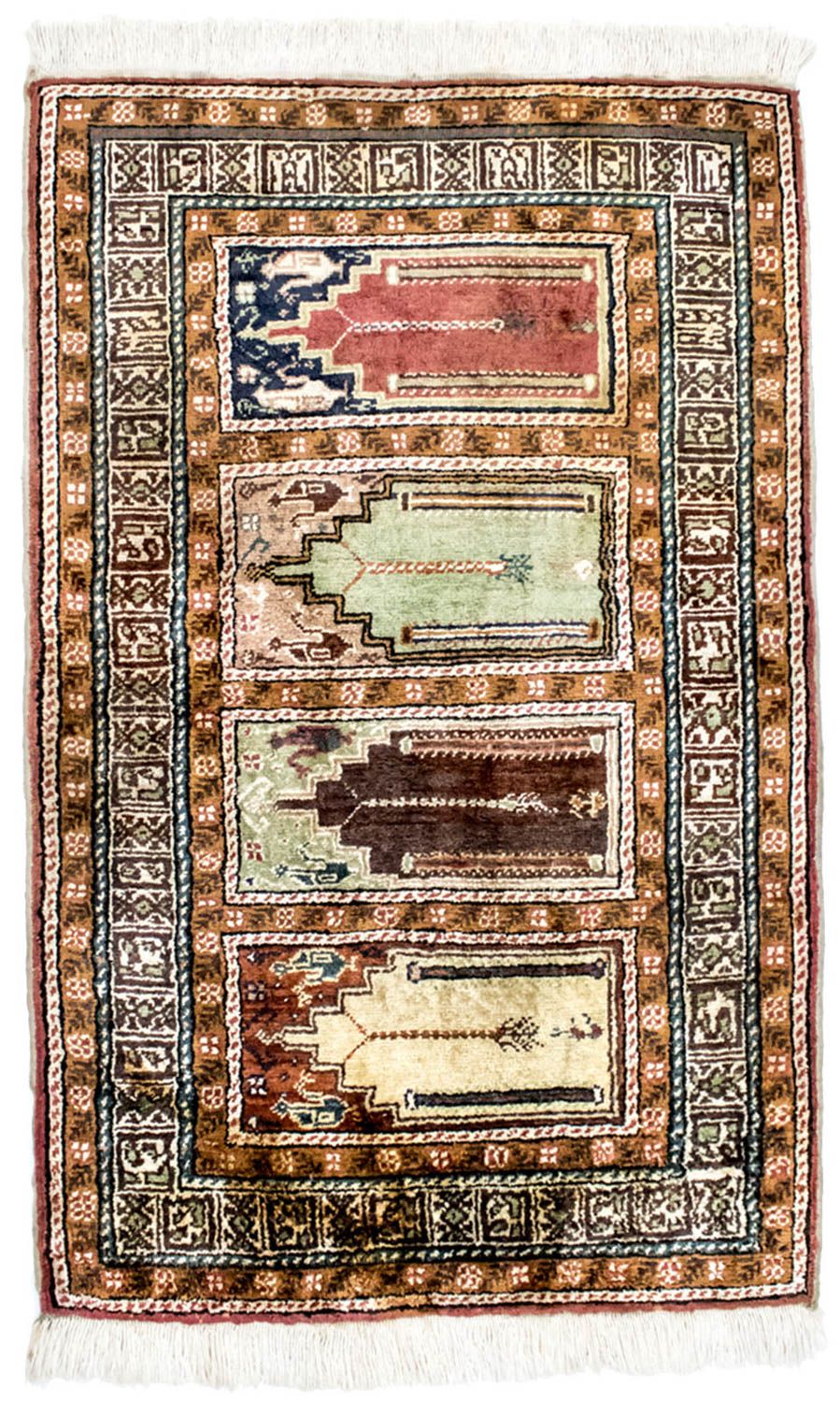 Silketæppe - Kayseri - 104 x 66 cm - flerfarvet