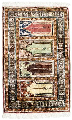Silketæppe - Kayseri - 104 x 66 cm - flerfarvet