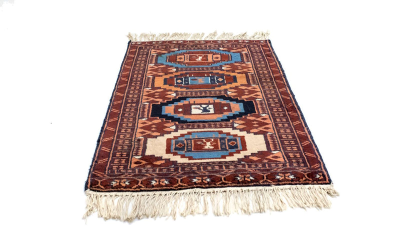 Afghansk tæppe - 69 x 46 cm - rust