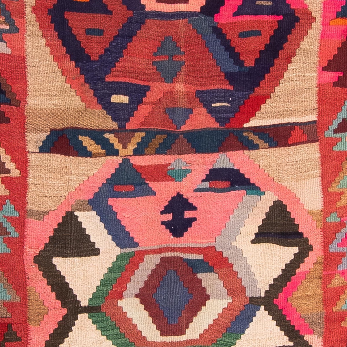 Løber Kelim-tæppe - gammelt - 300 x 150 cm - flerfarvet