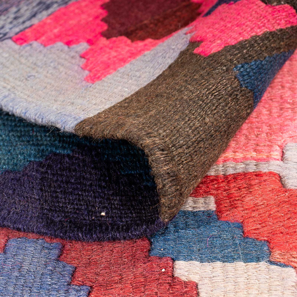 Løber Kelim-tæppe - gammelt - 300 x 150 cm - flerfarvet