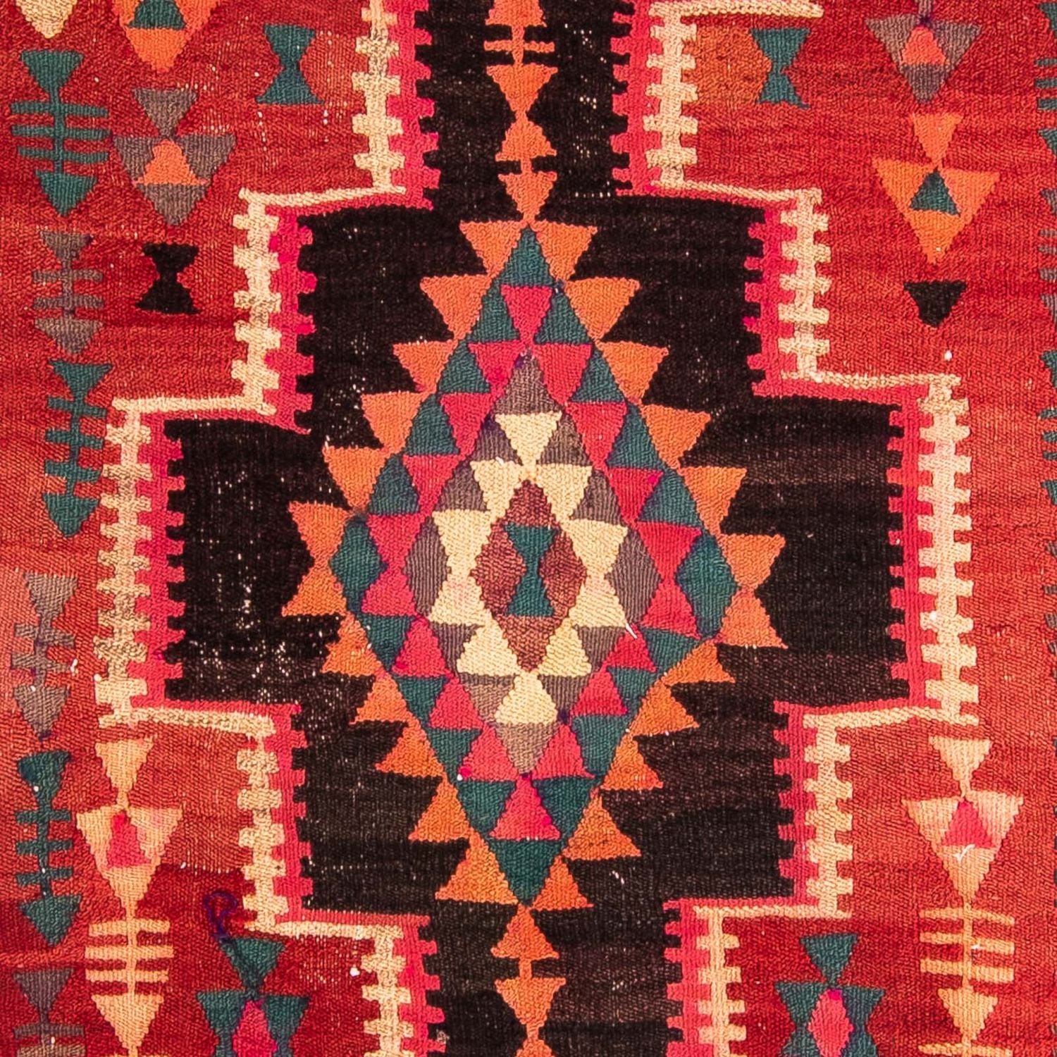Kelim-tæppe - gammelt - 290 x 150 cm - flerfarvet