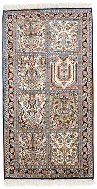 Silketæppe - Kashmir Silk - 124 x 65 cm - flerfarvet