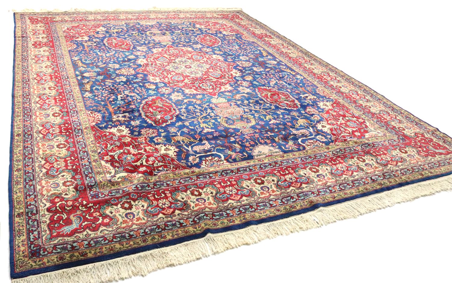 Persisk tæppe - Tabriz - 457 x 344 cm - blå