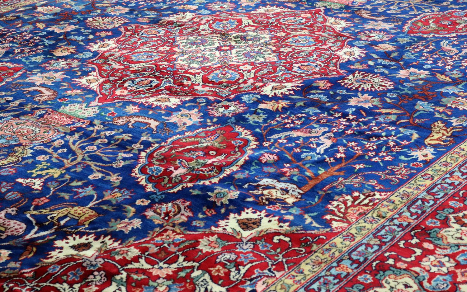 Persisk tæppe - Tabriz - 457 x 344 cm - blå