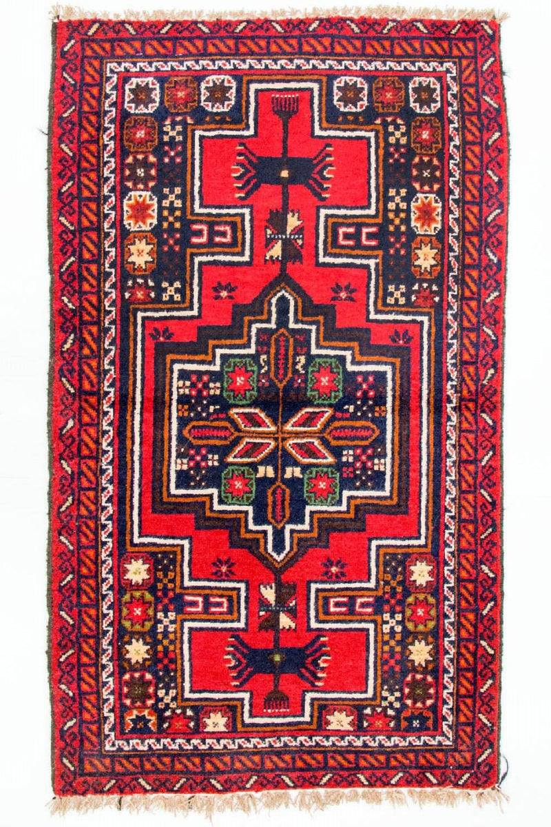 Baluch-tæppe - 126 x 73 cm - rød
